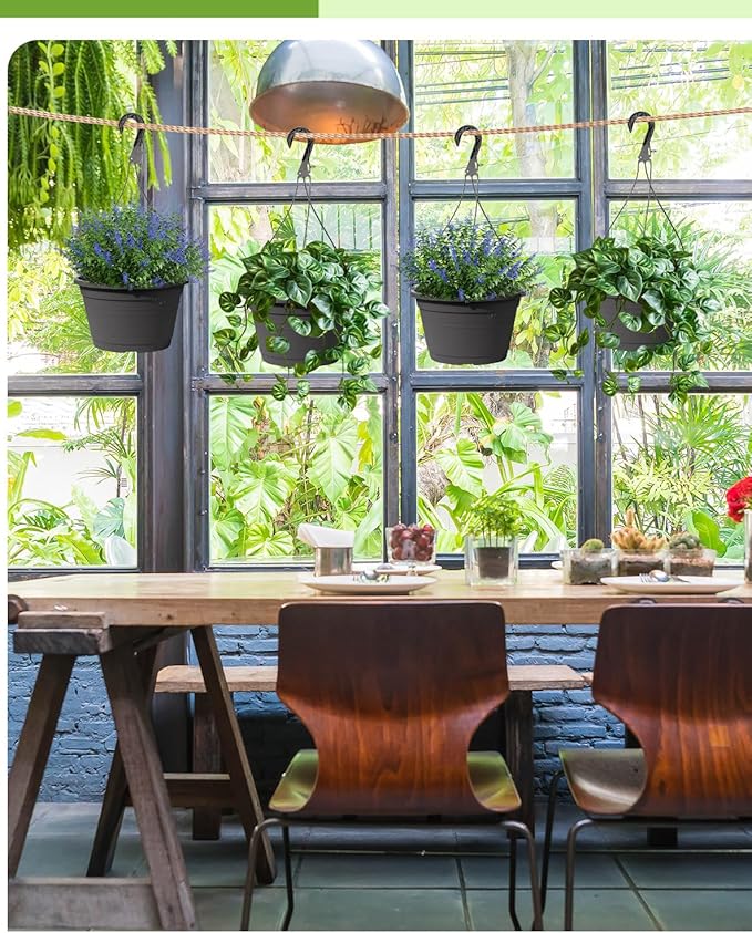 VIDELLY 4 Pcs Hanging Planters, Dark Gray - Image 5