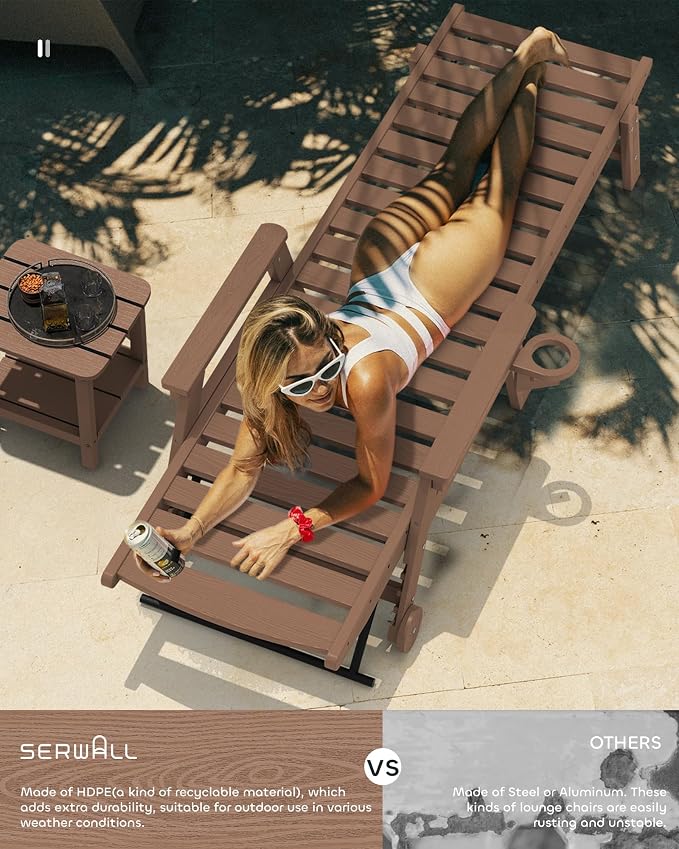 SERWALL Patio Chaise Lounge Chair Set of 2 - Image 2
