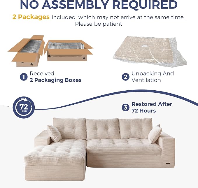MAXYOYO 104" L Shaped Modular Sectional Sofa - Image 9