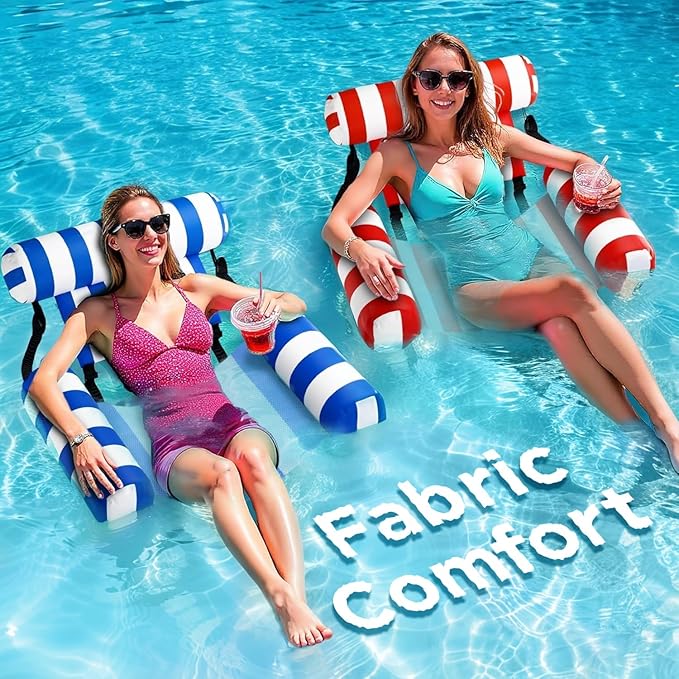 Funscape Pool Floats Chairs Adult, 2 Packs Heavy Duty Inflatable Swimming Pool by Funscape