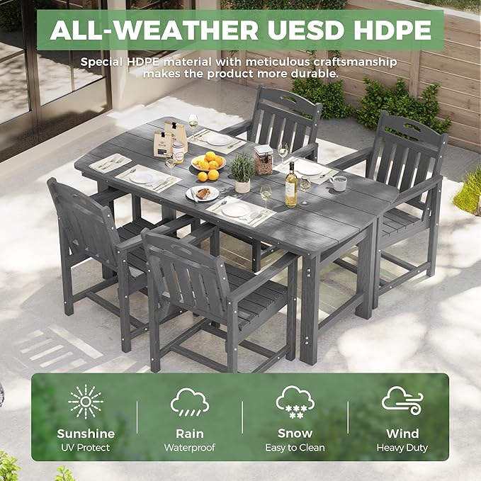HDPE Outdoor Patio Dining Set - Image 3