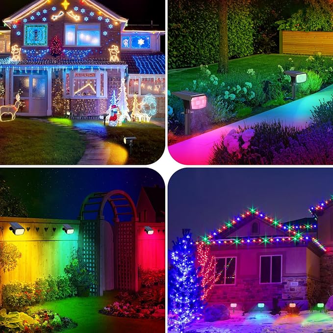 Sucolite 8-Pack Solar Spot Lights Outdoor Waterproof IP65, 3 Lighting Modes - Image 9