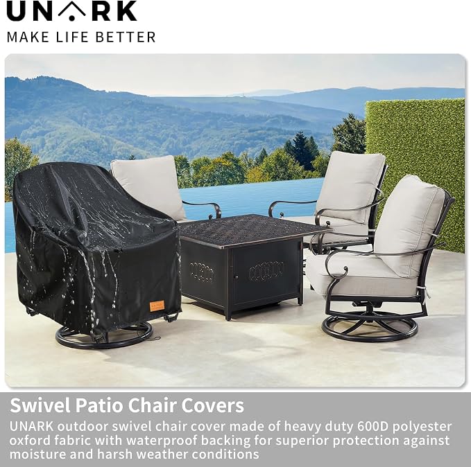 Outdoor Swivel Chair Covers Waterproof 2 Pack, Outdoor Chair Covers Patio - Image 5