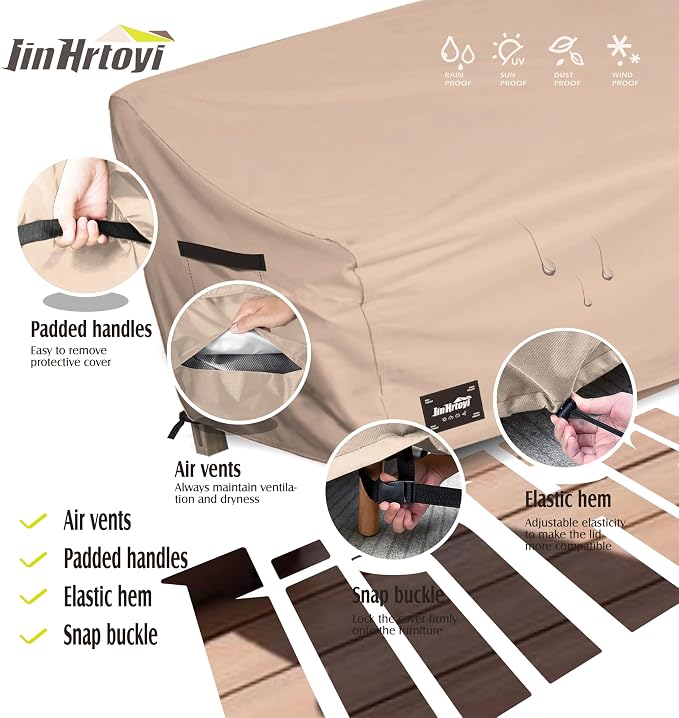 3-Seater Outdoor Couch Cover, 85Wx38Dx35H inches Outdoor Furniture Covers - Image 4