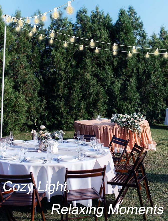 SUNSGNE G40 Globe White String Lights Outdoor - 100FT White Patio Lights - Image 9