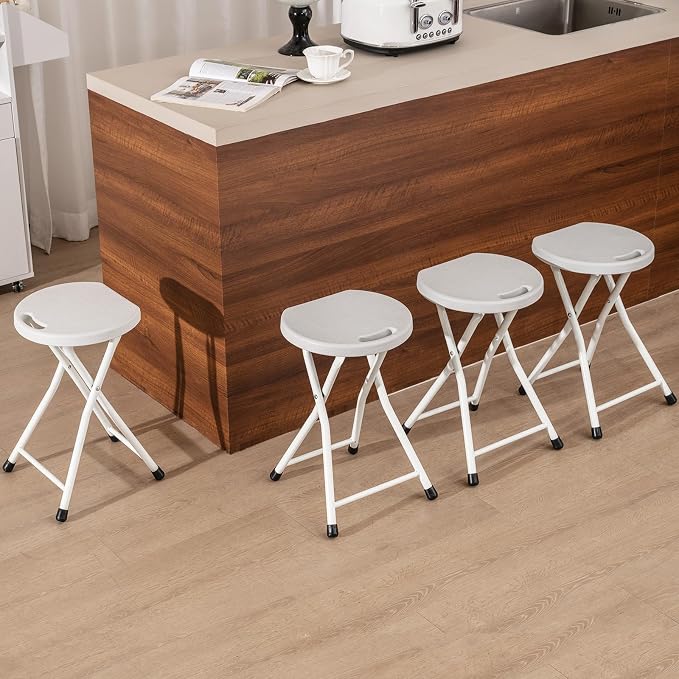GYMAX Folding Stool, 18in Portable Collapsible Bar Stool - Image 4