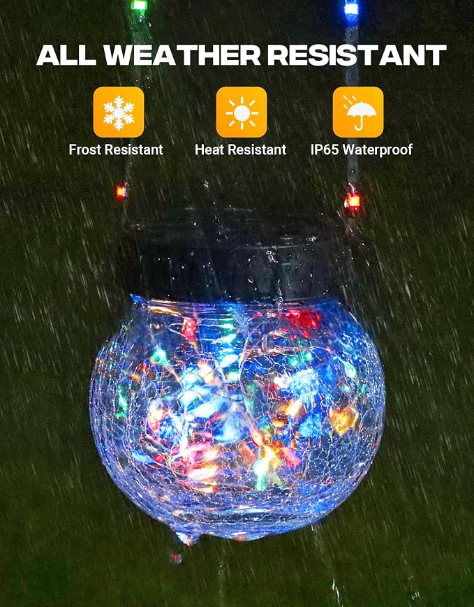 PARTPHONER Solar Lights Outdoor Waterproof 12-Pack, Solar Powered Hanging - Image 4