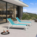 PURPLE LEAF Oversize Chaise Lounge Chair Outdoor 2 Pieces White Aluminum Lounge by PURPLELEAF