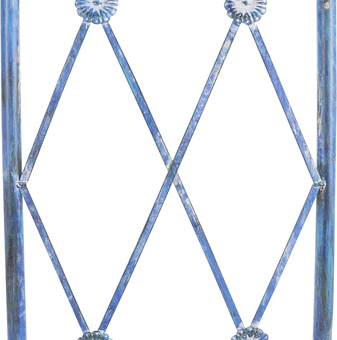 SAFAVIEH Outdoor Collection Mizell Mossy Blue Lattice Wrought Iron Moon Gateway - Image 7