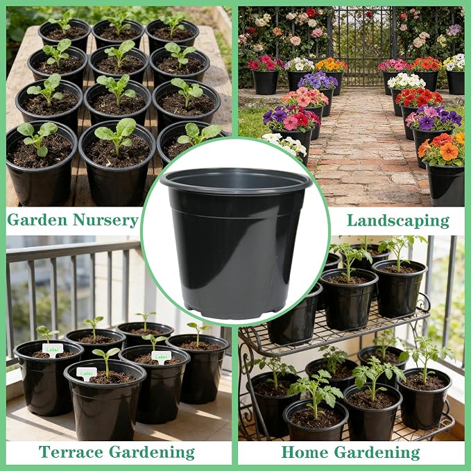32-Pack 1.5 Gallon Nursery Pots, Thickened Soft Seed Starting Container - Image 5