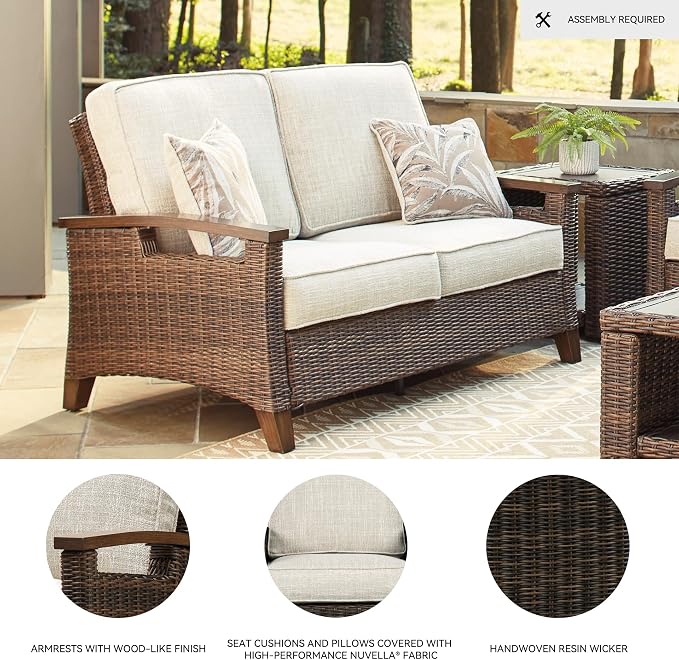 Signature Design by Ashley Paradise Trail Outdoor Loveseat - Image 3