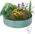 Galvanized Metal Planter Round Raised Garden Bed Kit by ZFHgarden