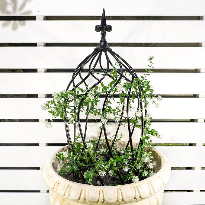 23-Inch Metal Obelisk Trellis for Climbing Plants | Sturdy Iron Design - Image 8