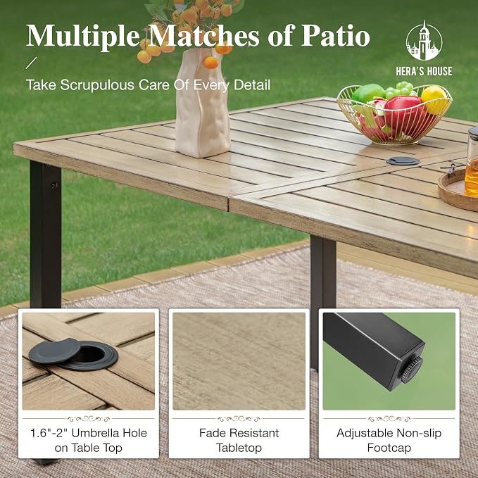 HERA'S HOUSE 7 Pieces Outdoor Dining Set, Outdoor Dining Set - Image 6