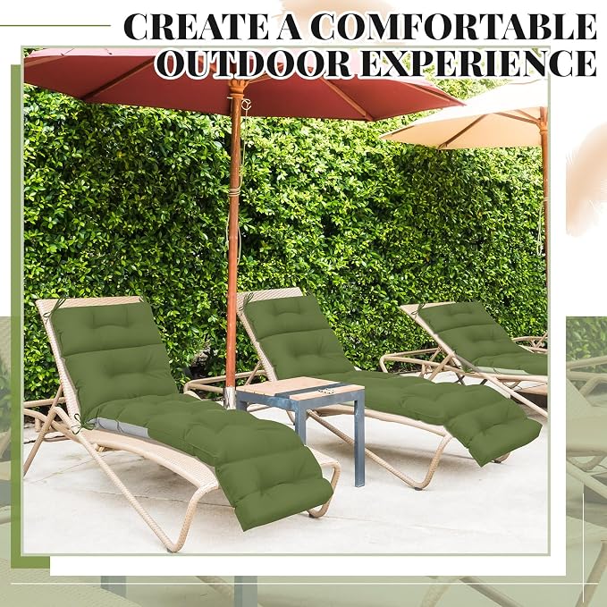 Kigley 2 Pcs Chaise Lounge Cushions 75 x 22 x 5 Inches Soft Lounge Chair - Image 7