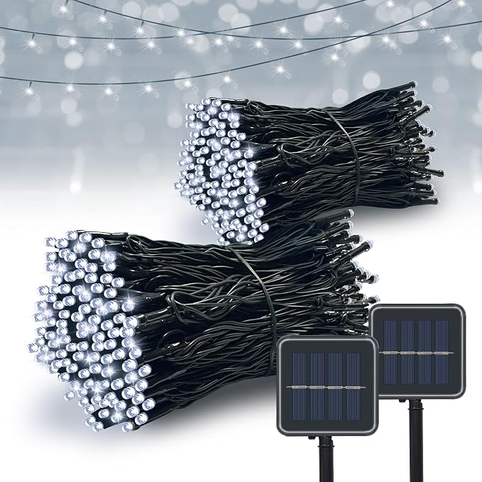 Solar String Lights Outdoor, 2 Pack 79FT 200 LED Waterproof Solar Christmas by Vimorg