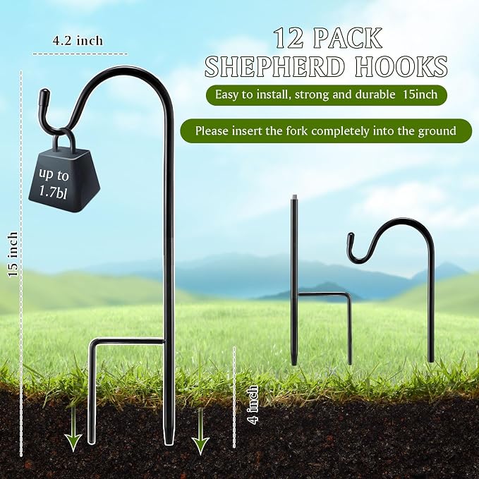 15inch 12 Pcs Adjustable Shepherds Hook - Image 2