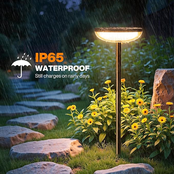 Solar Pathway Lights Outdoor, 6 Pack Tall Solar Garden Lights Outdoor Waterproof - Image 4
