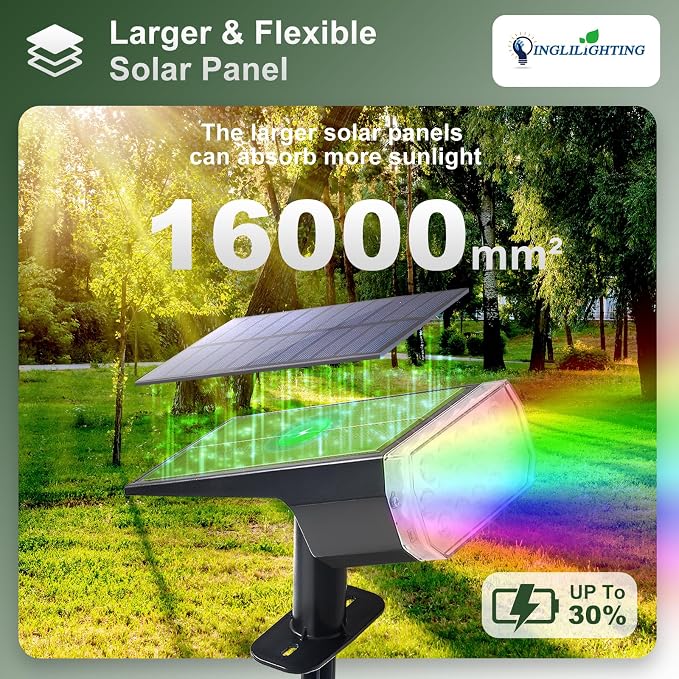 DINGLILIGHTING Solar Lights Outdoor Waterproof: IP65 Led Spot Light Decorations - Image 2