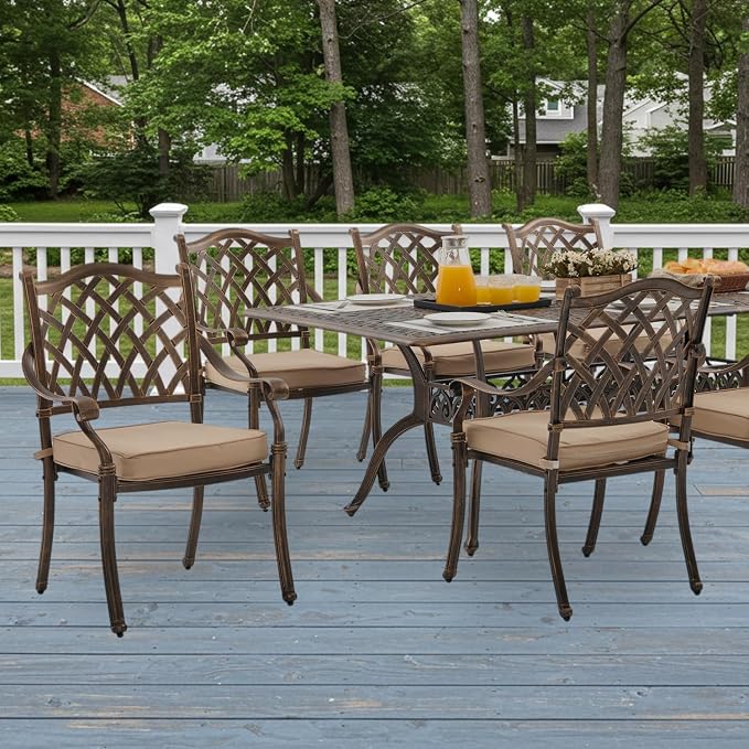 9-Piece Cast Aluminum Patio Furniture, Outdoor Dining Sets - Image 2