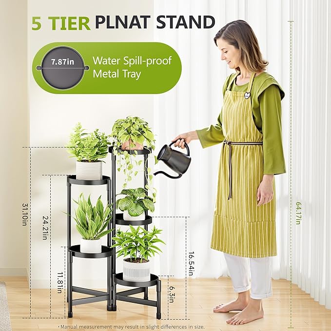 5 Tier Plant Stand Indoor, Tiered Plant Stand Outdoor - Image 2