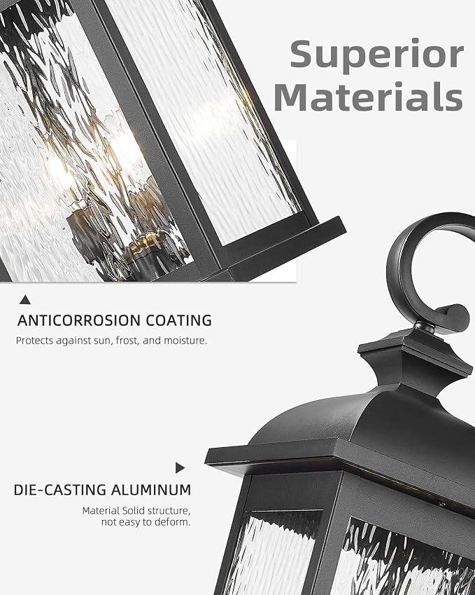 FEMILA 26" Outdoor Wall Light, Large Exterior Wall Lantern - Image 3