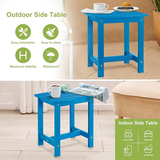 Y&M Outdoor Side Table, HIPS Adirondack Small Single Table, Waterproof Square - Image 7