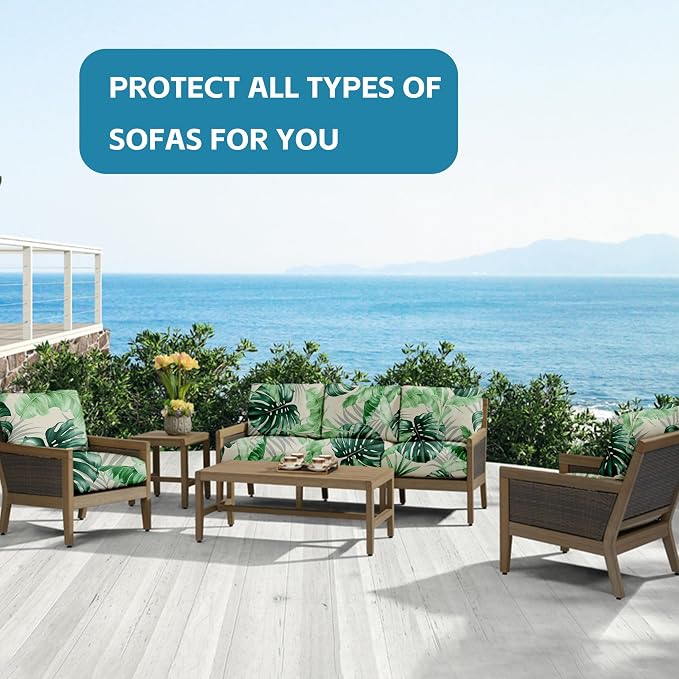 12Pcs Outdoor Cushion Covers, Patio Cushion Covers, Stretch Elastic Slipcovers - Image 4