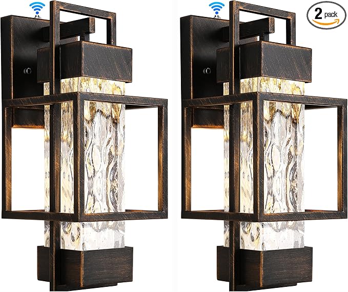 PARTPHONER Modern Outdoor Light Fixtures Dusk to Dawn Outdoor Lighting 2 Pack by PARTPHONER