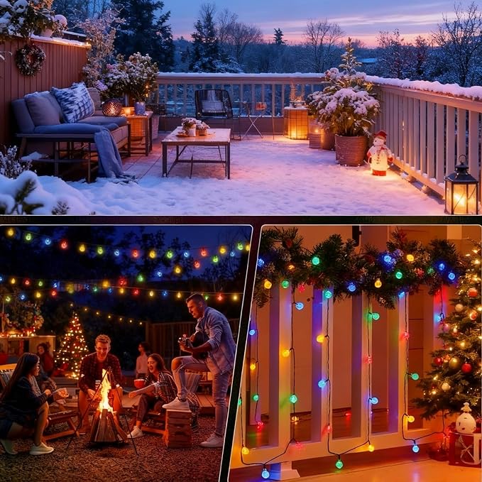 Solar String Lights Outdoor Waterproof IP65 9.3 Feet 20 LED 8 Modes Crystal - Image 5