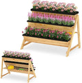 Giantex 3-Tier Vertical Raised Garden Bed, Wood Elevated Planter Box by Giantex