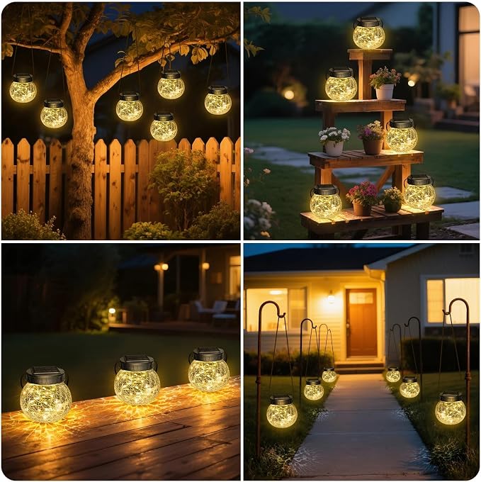 Kolpop Solar Lanterns Outdoor Waterproof 6 Pack, Hanging Solar Lights - Image 2