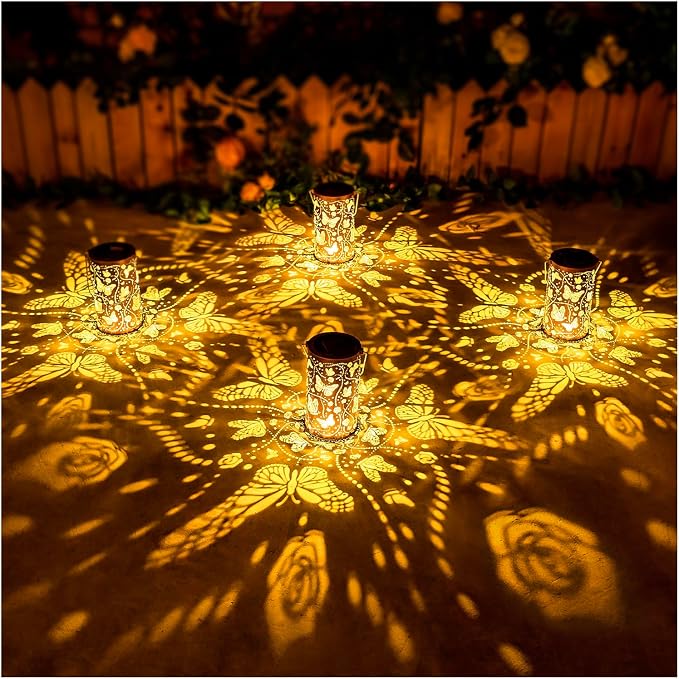 2 Pack Butterfly Solar Lanterns Outdoor Waterproof Hanging Solar Lights - Image 6