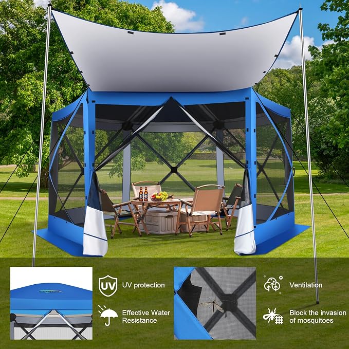 COBIZI 12x12 FT Pop Up Canopy Extendable Tent, Gazebos On Clearance, Screened - Image 8