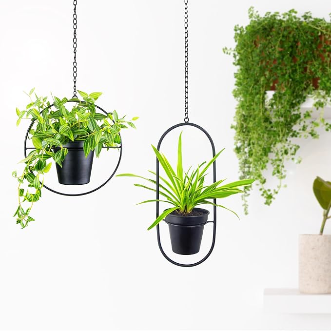 Metal Hanging Planters, Modern Plant Hanger - Image 5