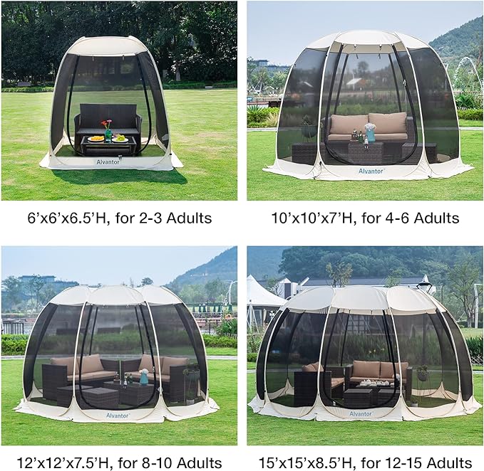 Alvantor® Screen House Gazebo, Pop Up Igloo Screened Canopy Tent - Image 5