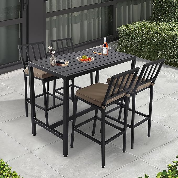 Outdoor Patio Bar Set, Bar Height Patio Dining Set, Weather-Resistant Bistro - Image 6