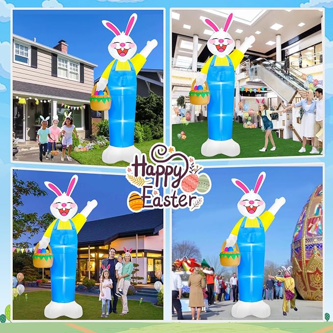 MICOCAH 12Ft Tall Giant Easter Inflatables Outdoor Decorations Lighted - Image 5