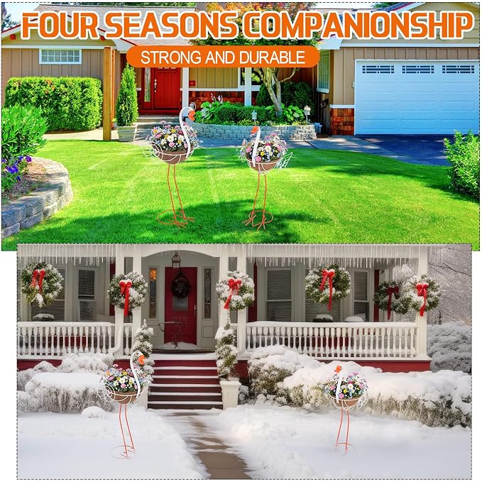Set of 2 White Goose Outdoor Planters - Image 6