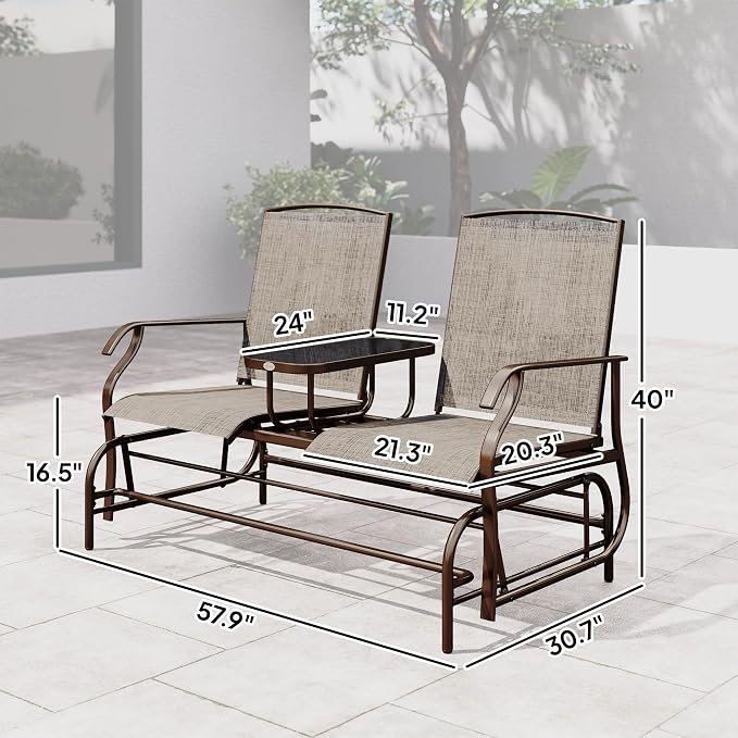 Outsunny Outdoor Glider Bench - Image 7