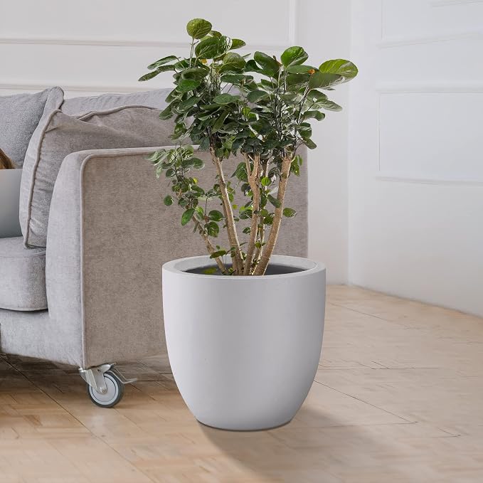 Kante 16.5" Dia Round Concrete Planter, Large Outdoor Modern Indoor Decorative - Image 4