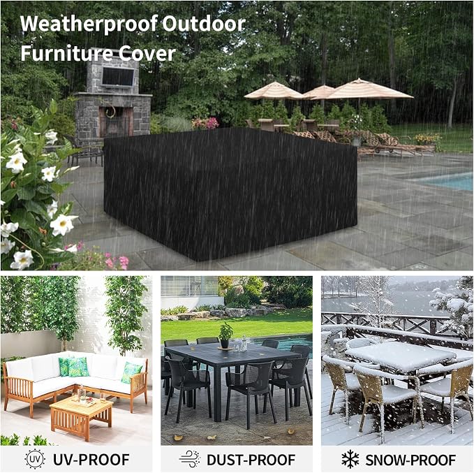 Easy-Going 600D Heavy Duty Patio Furniture Cover, Outdoor Square Table and - Image 6