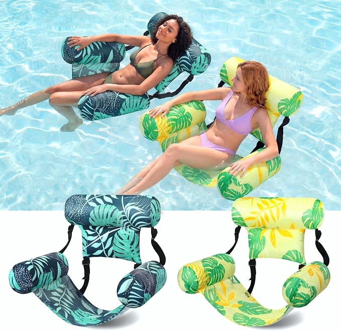 2 Pack Inflatable Pool Float for Adult Adjustable Hammock Float Chair Fabric by Blueweenly