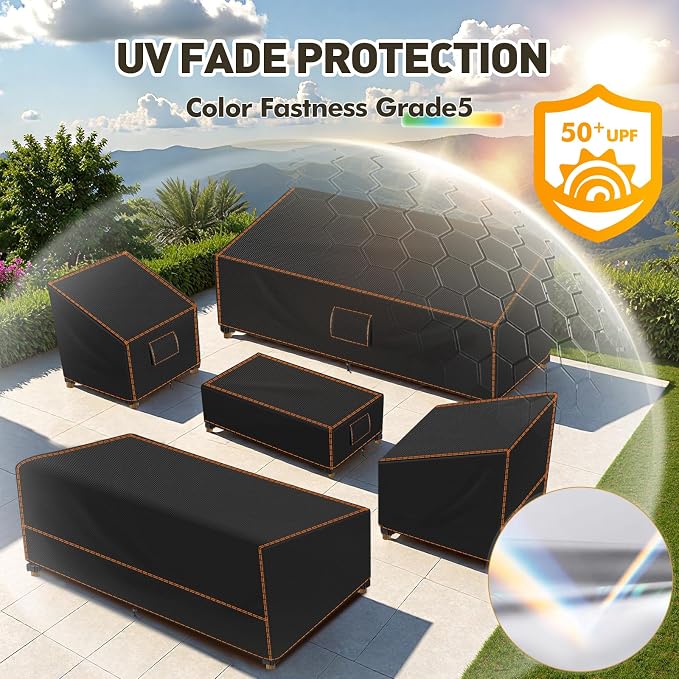 SUNICO Outdoor Cover for Patio Furniture, 5 Piece Patio Set Cover Waterproof - Image 4