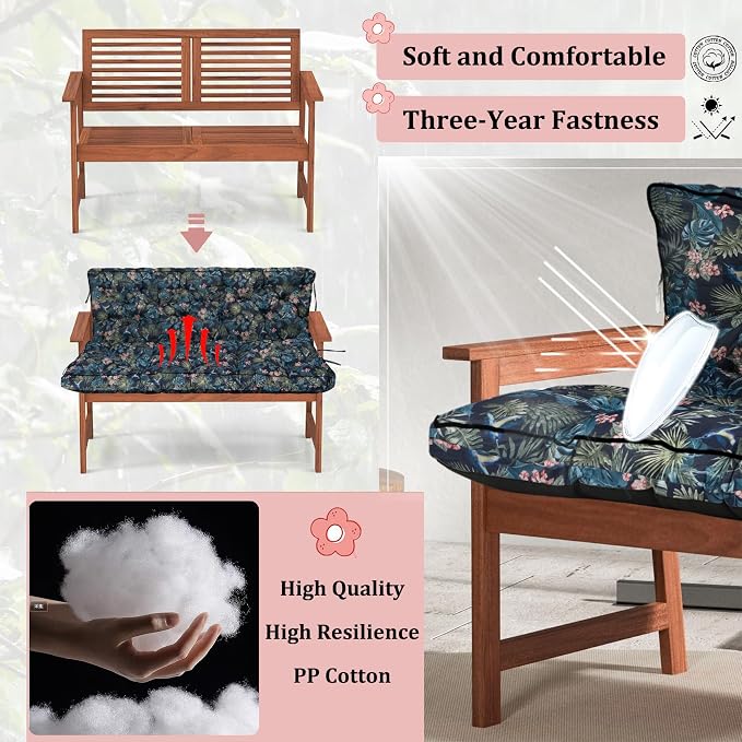 2-3 Seat Swing Replacement Cushion, Outdoor Bench Cushions - Image 3