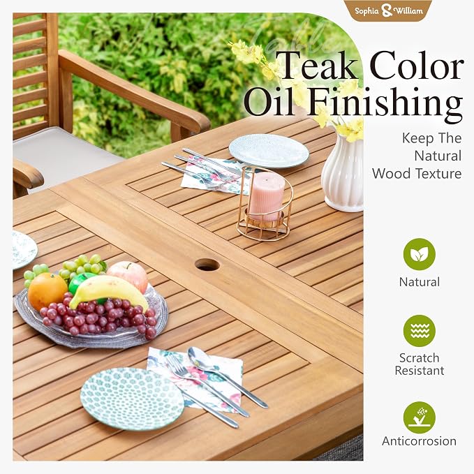 Sophia & William Patio Outdoor Table and Chairs Set, Patio Dining Sets - Image 7
