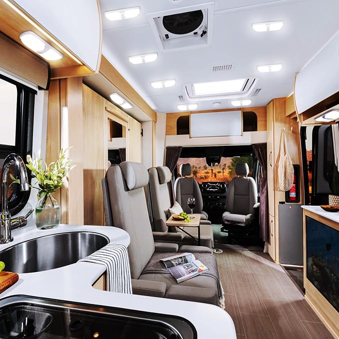 Nilight 2pcs RV Interior Lights 12V-24V LED Ceiling Light Fixture - Image 2