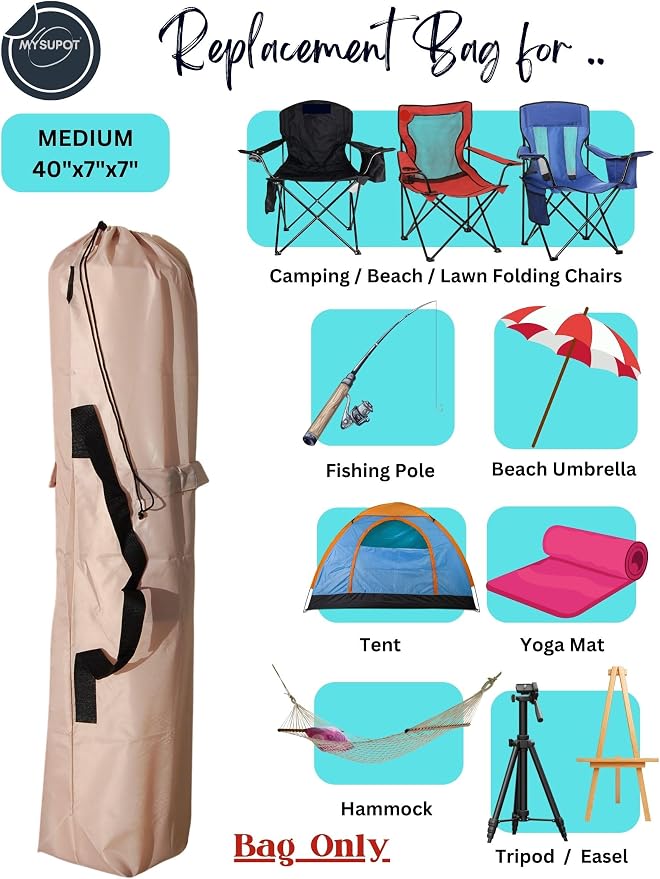 40"x7"x7" Replacement Bag for Folding Camping Chair, Camp Chairs, Yoga Mat - Image 5