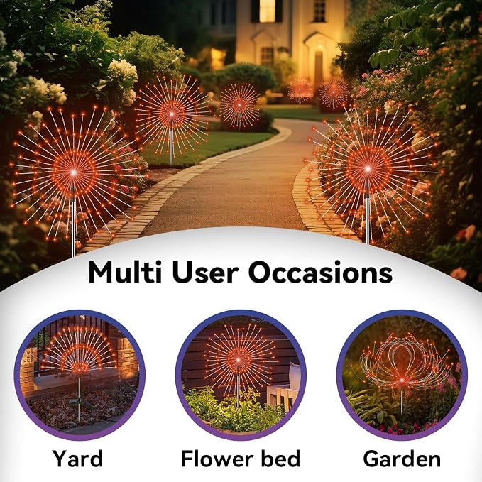 Garden Outdoor Lights, 2 Pack 120 LED Solar Garden Lights Fairy Lights Outdoor - Image 5