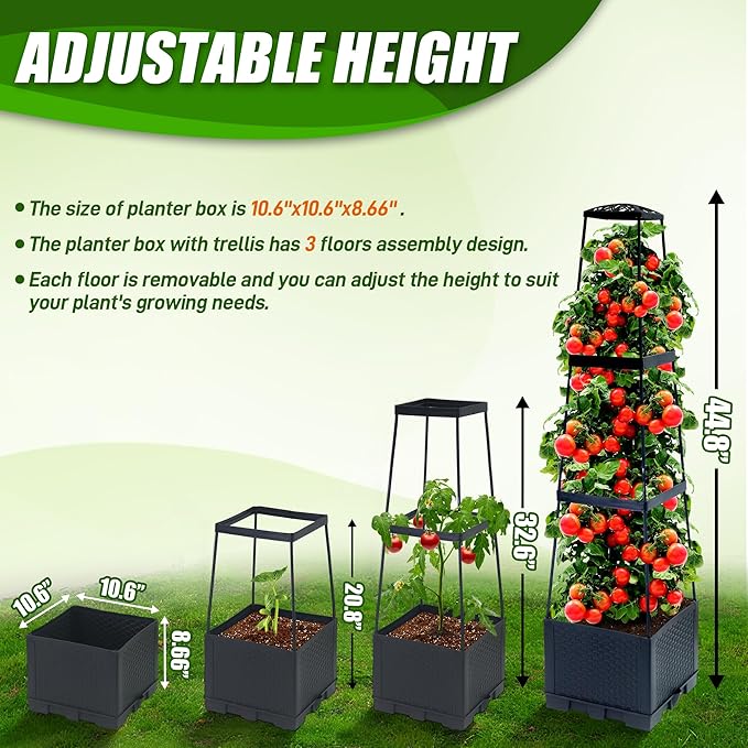 2 Packs Raised Garden Bed Tomato Planter Box - Image 5